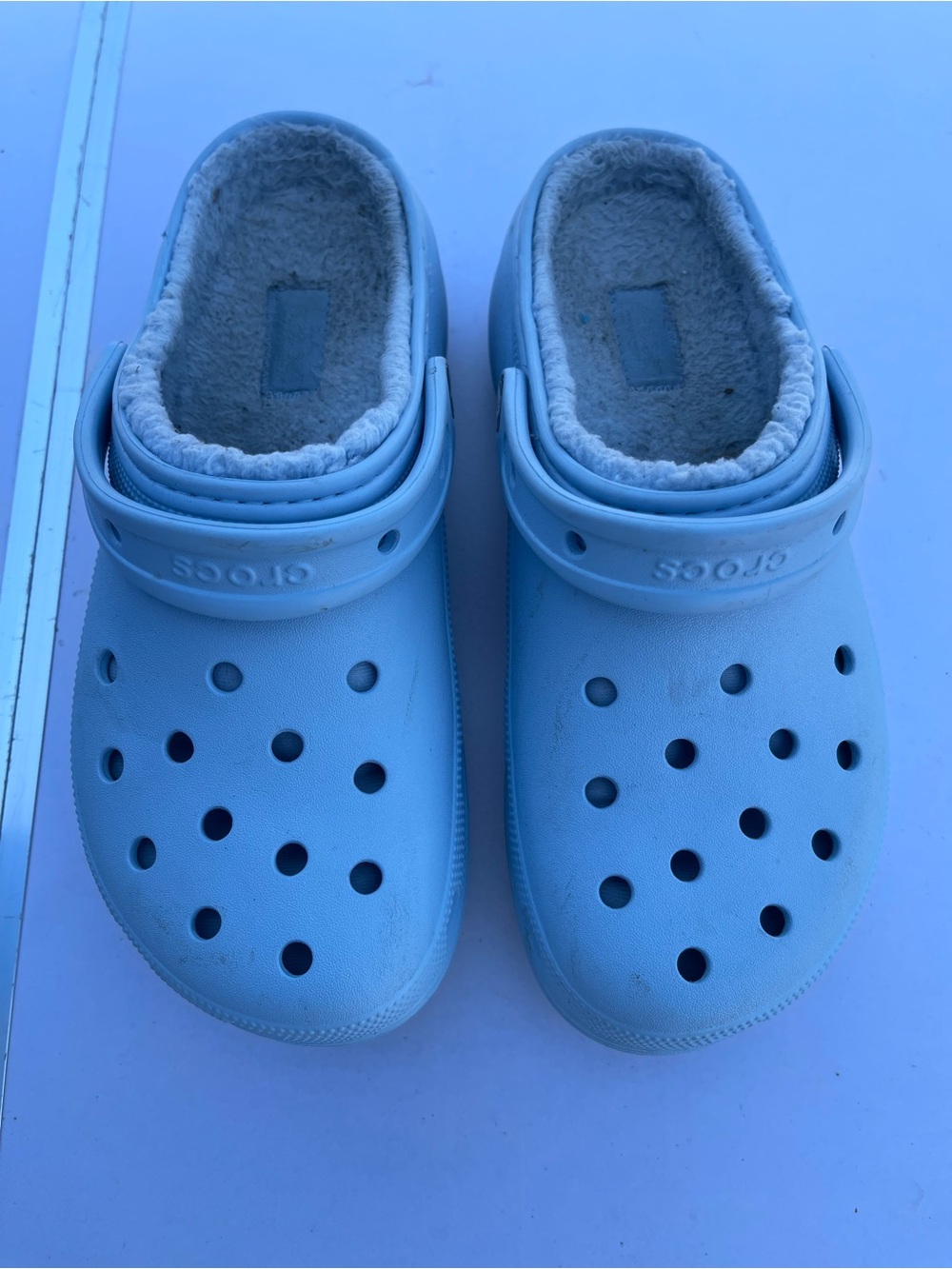 CROCS Kids Lined Clog in Light Blue